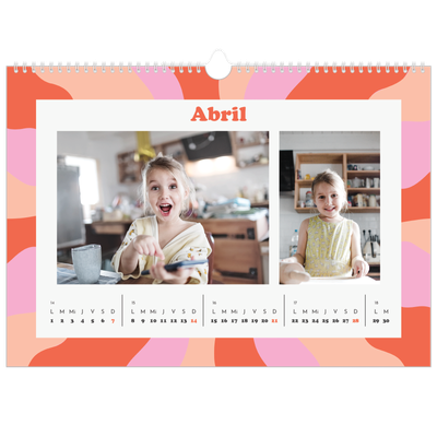 Calendario A3 horizontal — Juego de patrones [Abril]