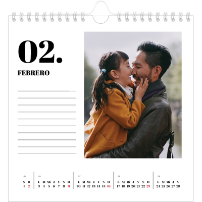 Calendarios Cuadrados — Serif y momentos [Febrero]