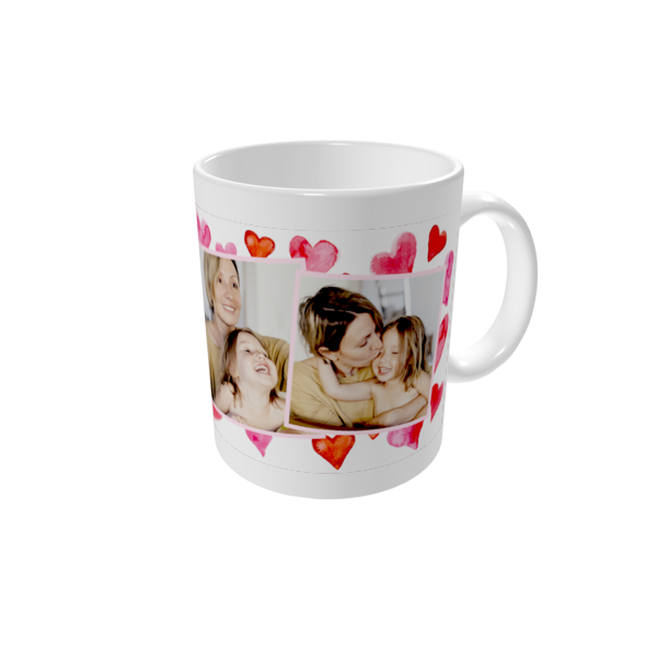 Tazas personalizadas — Corazones de acuarela