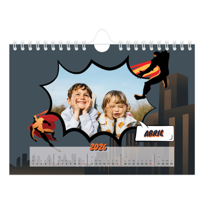 Calendario personalizado A5 — Libro de cómics [Abril]