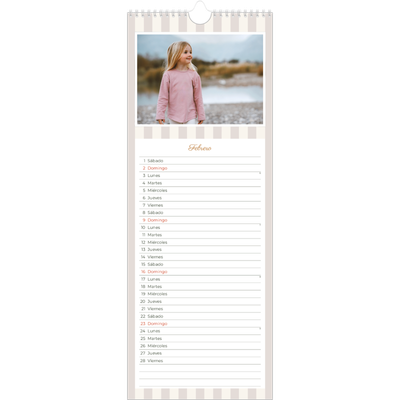 Calendario de cocina  — Letras y rayas [Febrero]