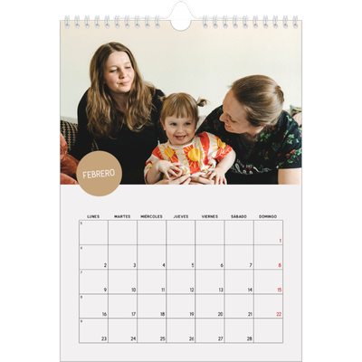 Calendario personalizado A4 — Pegatina de foto [Febrero]