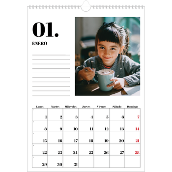 Calendario personalizado A3 — Serif y momentos