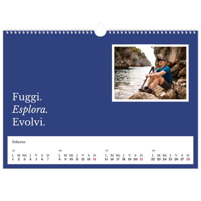 Calendario A3 horizontal — Tierra editorial [Febrero]
