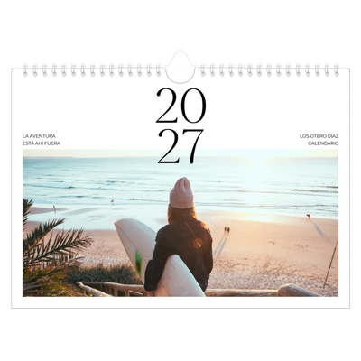Calendario A4 horizontal — Atardeceres surferos [portada]
