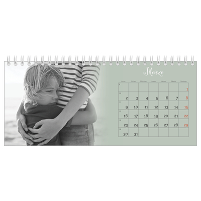 Calendarios de mesa — Verde bruma [Marzo]