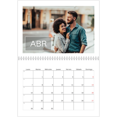 Calendario personalizado doble A4 — Fecha superpuesta [Abril]