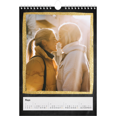 Calendario personalizado A4 — Marcos de purpurina [portada]