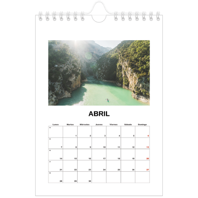 Calendario personalizado A5 — Foto simple [Abril]