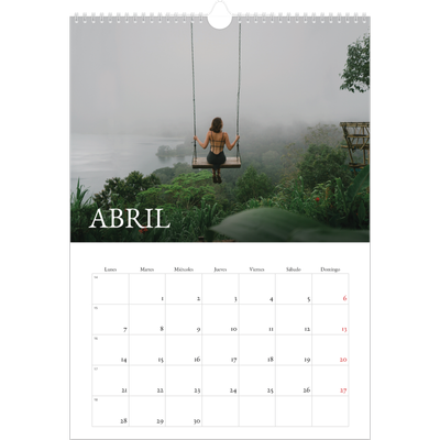 Calendarios A3 — Serif sencillo [Abril]