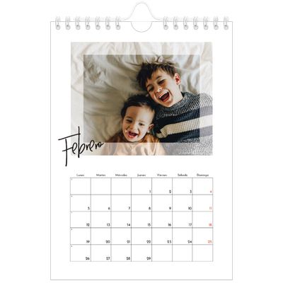 Calendario personalizado A5 — Marco transparente [Febrero]