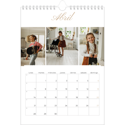 Calendario personalizado A4 — Cajas de tiras de fotos [Abril]