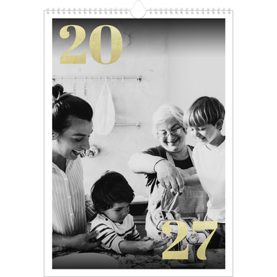 Calendarios A3 — Números grandes de purpurina [portada]