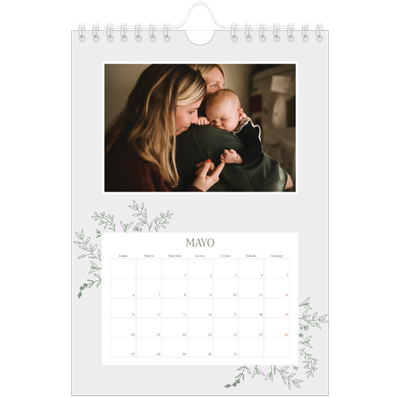 Calendario personalizado A5 — Flores dibujadas [portada]