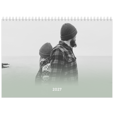 Calendario personalizado doble A4 — Verde bruma [portada]