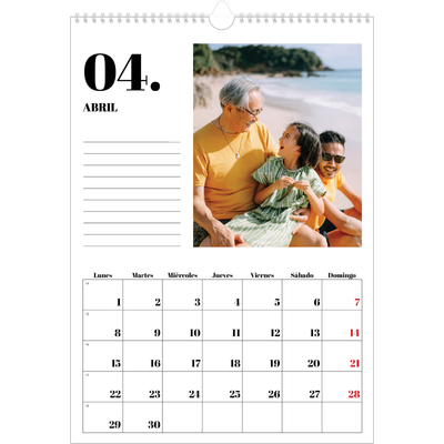 Calendarios A3 — Serif y momentos [Abril]