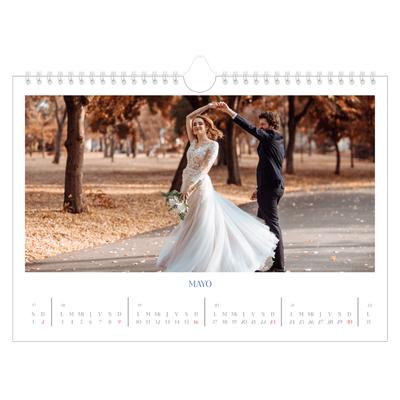 Calendario A4 horizontal — Clásico cobalto [Mayo]