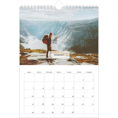 Calendario personalizado A4 — Calendario clásico [Febrero]