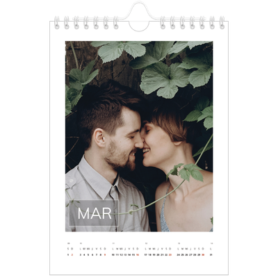 Calendario personalizado A5 — Fecha superpuesta [Marzo]