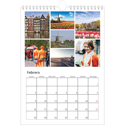 Calendario personalizado A4 — Estructura [Febrero]