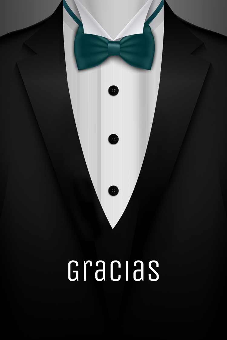 Tarjetas de agradecimiento — Traje y corbata