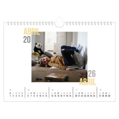 Calendario A4 horizontal — Tipo de pareja [Abril]