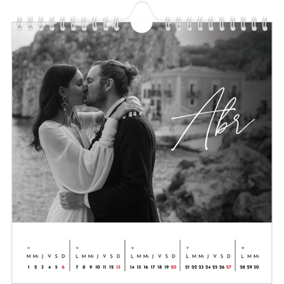 Calendarios Cuadrados — Escritura elegante [Abril]