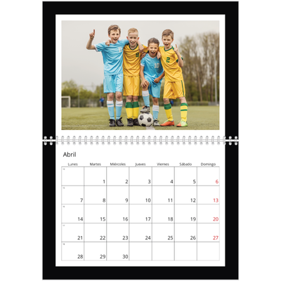 Calendario personalizado doble A4 — Marco negro [Abril]
