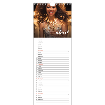 Calendario de cocina  — Guión sencillo [Abril]