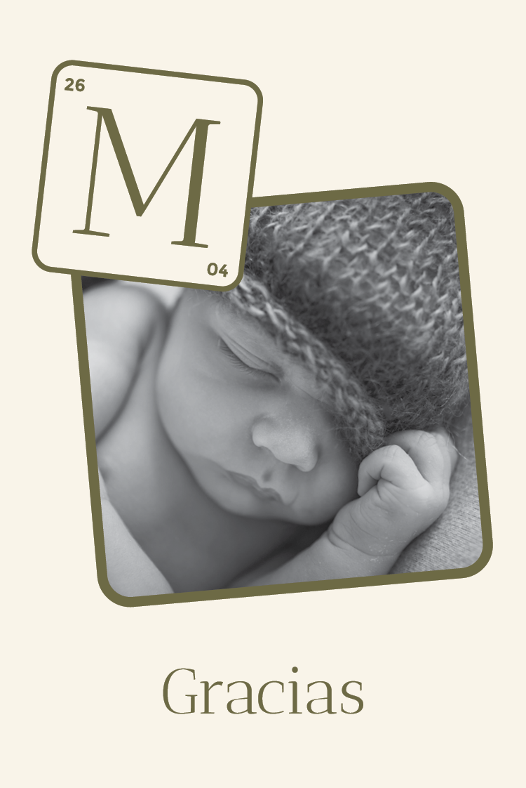 Tarjetas de agradecimiento — Inicial: azulejo