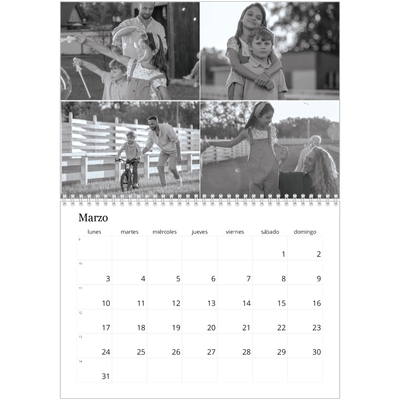 Calendario personalizado doble A4 — Enfoque [Marzo]