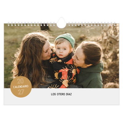 Calendario A4 horizontal — Pegatina de foto [portada]