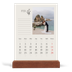 Calendario de mesa con base de madera - vertical  — Iniciales en flor [Febrero]