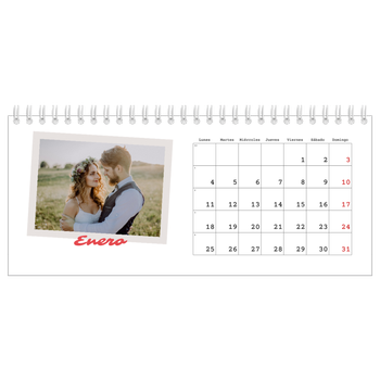 Calendario fotográfico de escritorio — Firmado en carmín