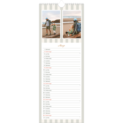 Calendario de cocina  — Letras y rayas [Marzo]