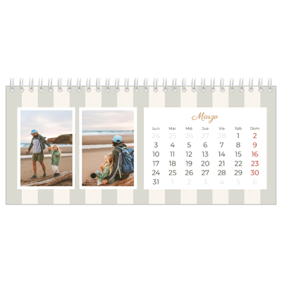 Calendarios de mesa — Letras y rayas [Marzo]