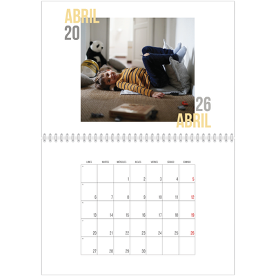 Calendario personalizado doble A4 — Tipo de pareja [Abril]