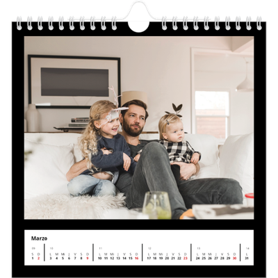 Calendarios Cuadrados — Margen negro [Marzo]