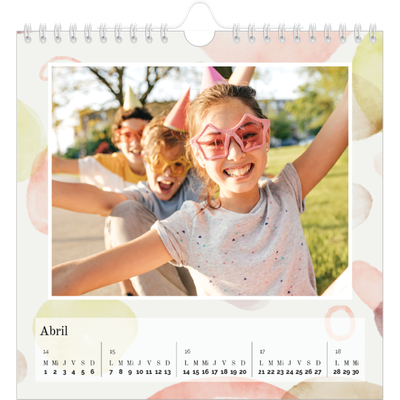 Calendarios Cuadrados — Manchas de acuarela [Abril]