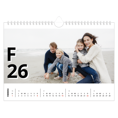Calendario A4 horizontal — Estilo de letra [Febrero]