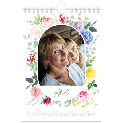 Calendario personalizado A5 — Flores tradicionales [Abril]