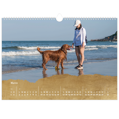 Calendario A3 horizontal — Classic Gold [Marzo]