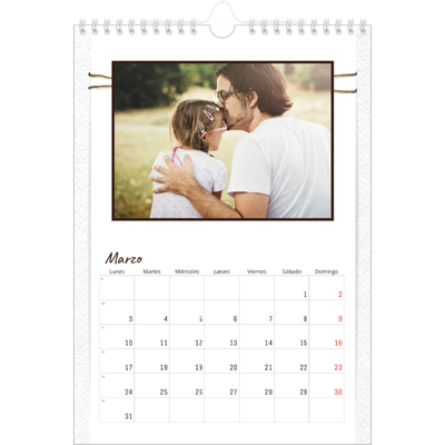 Calendario personalizado A4 — Papel de regalo floral [Marzo]
