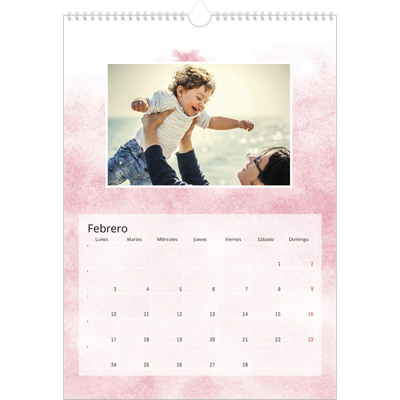 Calendarios A3 — Fondos de acuarela [Febrero]