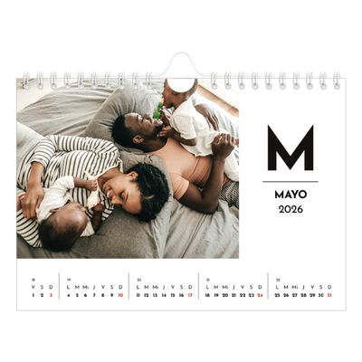 Calendario personalizado A5 — Letra destacada [portada]
