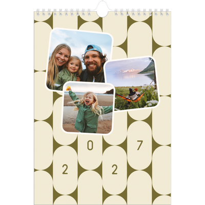 Calendario personalizado A4 — Patrones retro [portada]