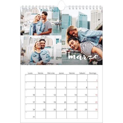Calendario personalizado A4 — Guión sencillo [Marzo]