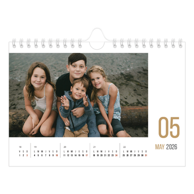 Calendario personalizado A5 — Meses numerados [portada]
