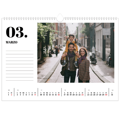 Calendario A3 horizontal — Serif y momentos [Marzo]
