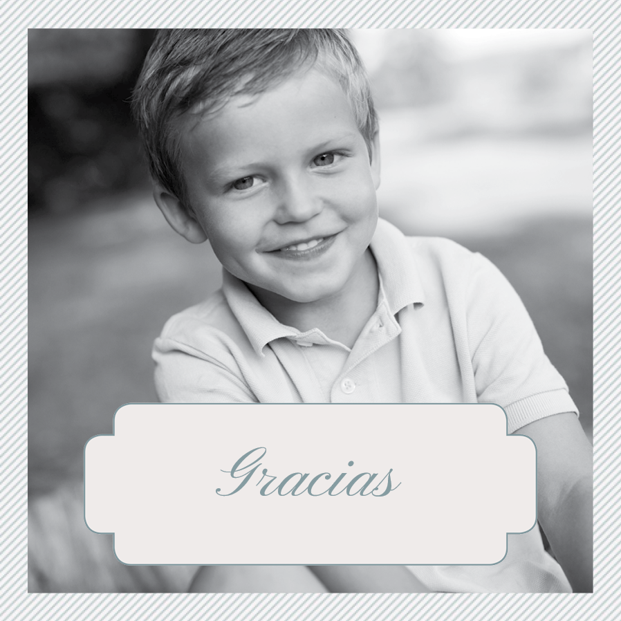 Tarjetas de agradecimiento — Franjas azules finas